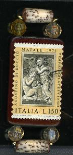 ANGEL: Vintage crucifix stamp art pin